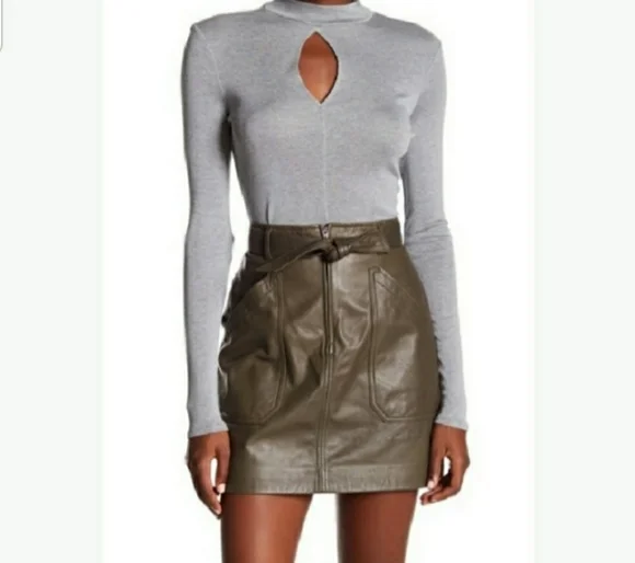 Frame 100% Silk Mock Neckline w/ Front Keyhole Long Sleeve Lightweight Sz L NWT - Picture 8 of 9